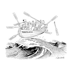 	Yugoslavia, the boat, Il Popolo 1994, Cartoonists  & Writers  Syndicate	